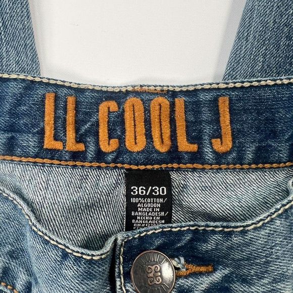 Vintage Y2K LL Cool J Baggy Wide Leg Distressed Jeans - 36 - Picture 3 of 9